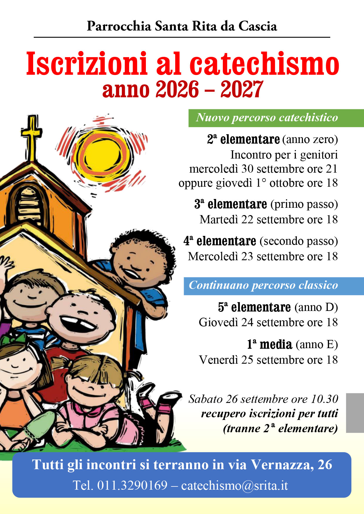 Iscrizioni catechismo 26/27